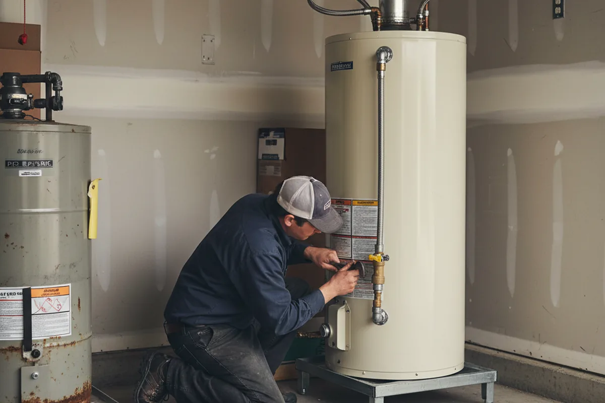 Water heater and shutoff valve replacement in Annandale